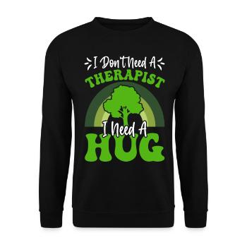 Tree-hugging environmentalist nature lover - Unisex Sweatshirt - black - Front - Alina (178cm) & Michal (187cm)
