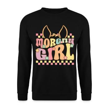 Horse Girl Femme Cavalier D’équitation - Sweat-shirt Unisexe - noir - Devant - Alina (178cm) & Michal (187cm)