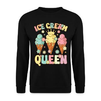 Groovy Ice Cream Girl Ice Cream Cone - Unisex Sweatshirt - black - Front - Alina (178cm) & Michal (187cm)