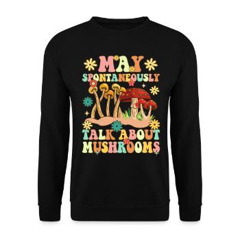 Groovy Pilzjagd - Unisex Pullover - Schwarz - Vorne - Alina (178cm) & Michal (187cm)