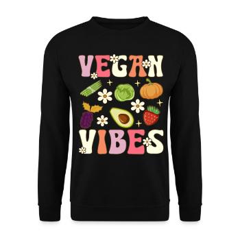Véganisme à base de plantes Groovy - Sweat-shirt Unisexe - noir - Devant - Alina (178cm) & Michal (187cm)