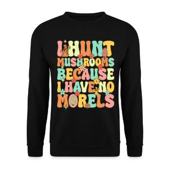 Groovy Pilzjagd - Unisex Pullover - Schwarz - Vorne - Alina (178cm) & Michal (187cm)