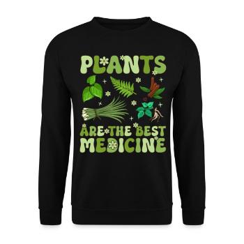 Régime végétalien Groovy à base de plantes - Sweat-shirt Unisexe - noir - Devant - Alina (178cm) & Michal (187cm)