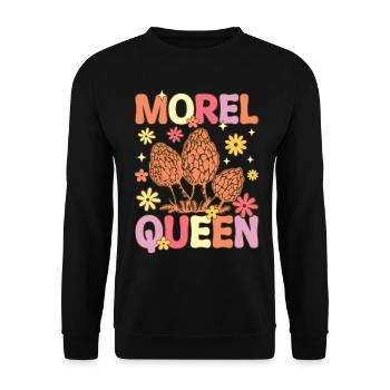 Groovy mycologist looking for mushrooms - Unisex Sweatshirt - black - Front - Alina (178cm) & Michal (187cm)