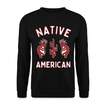 Danseurs de peinture rupestre amérindienne - Sweat-shirt Unisexe - noir - Devant - Alina (178cm) & Michal (187cm)