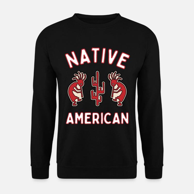 Indianer Felsmalerei Tänzer - Unisex Pullover - Schwarz