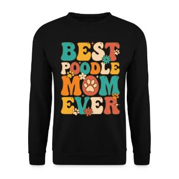 Groovy Dog Lover Chien Maman - Sweat-shirt Unisexe - noir - Devant - Alina (178cm) & Michal (187cm)