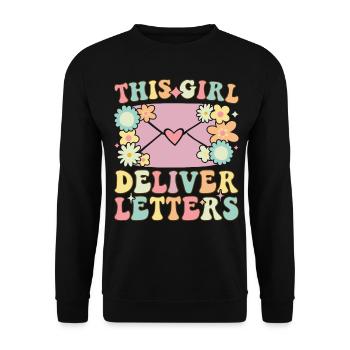 Postal service female postal workers - Unisex Sweatshirt - black - Front - Alina (178cm) & Michal (187cm)