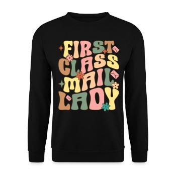 Postal service female postal workers - Unisex Sweatshirt - black - Front - Alina (178cm) & Michal (187cm)
