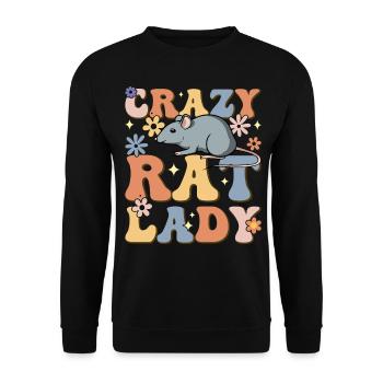 Groovy Female Rat Pet Owner - Unisex Sweatshirt - black - Front - Alina (178cm) & Michal (187cm)