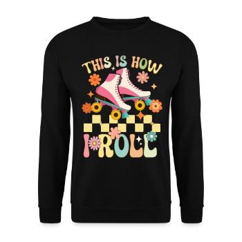 Groovy Patinage à roulettes Rollschuhfahrer - Sweat-shirt Unisexe - noir - Devant - Alina (178cm) & Michal (187cm)