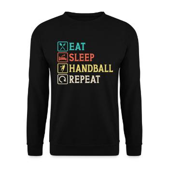 eat sleep handball repeat - Sweat-shirt Unisexe - noir - Devant - Alina (178cm) & Michal (187cm)