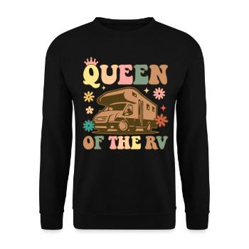Camping Queen Weiblicher Camper Rv Camper Girl - Unisex Pullover - Schwarz - Vorne - Alina (178cm) & Michal (187cm)