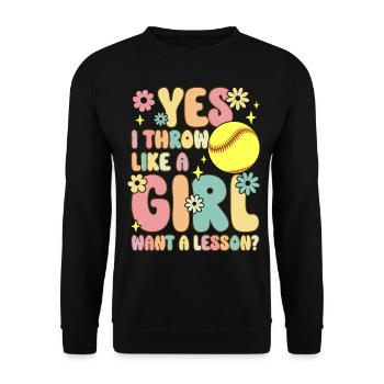 Softball Girl - Unisex Sweatshirt - black - Front - Alina (178cm) & Michal (187cm)