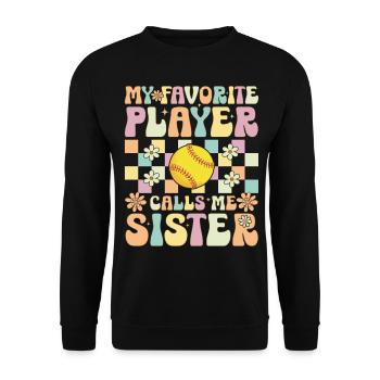 Softball Sister - Unisex Sweatshirt - black - Front - Alina (178cm) & Michal (187cm)