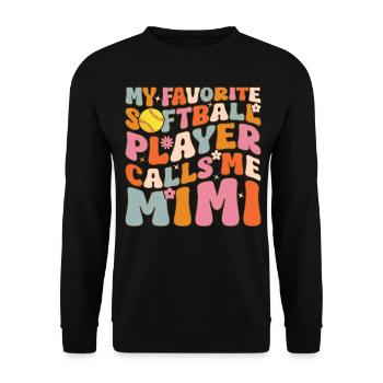 Softball-Oma - Unisex Pullover - Schwarz - Vorne - Alina (178cm) & Michal (187cm)