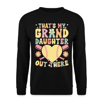 Groovy Softball Spieler - Unisex Pullover - Schwarz - Vorne - Alina (178cm) & Michal (187cm)
