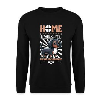 Home - Alpine Dachsbracke - Unisex Sweatshirt - black - Front - Alina (178cm) & Michal (187cm)