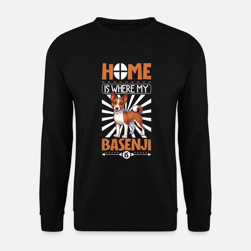 Zuhause - Basenji - Unisex Pullover - Schwarz