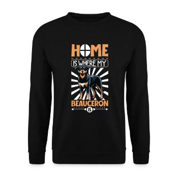 Zuhause - Beauceron - Unisex Pullover - Schwarz - Vorne - Alina (178cm) & Michal (187cm)
