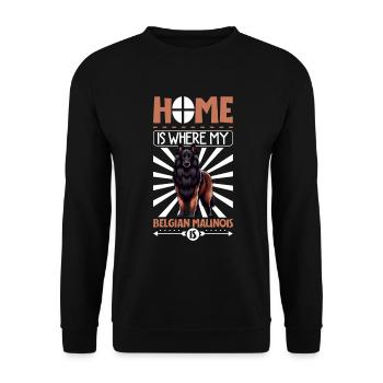 Home - Belgian Shepherd - Unisex Sweatshirt - black - Front - Alina (178cm) & Michal (187cm)