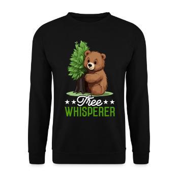 Tree Hugger Environmentalist Bear - Unisex Sweatshirt - black - Front - Alina (178cm) & Michal (187cm)