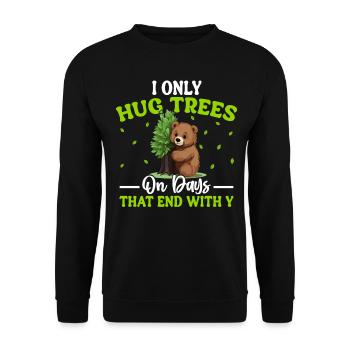 Tree Hugger Environmentalist Bear - Unisex Sweatshirt - black - Front - Alina (178cm) & Michal (187cm)