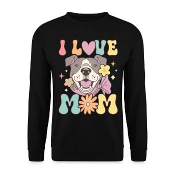 Groovy Pitbull Maman Amoureuse des chiens - Sweat-shirt Unisexe - noir - Devant - Alina (178cm) & Michal (187cm)