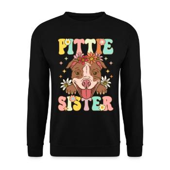 Pitbull Sister Pitbull Sister Amoureux des chiens - Sweat-shirt Unisexe - noir - Devant - Alina (178cm) & Michal (187cm)