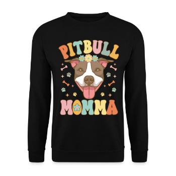 Groovy Pitbull Mom Female Dog Lover - Unisex Sweatshirt - black - Front - Alina (178cm) & Michal (187cm)
