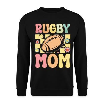 Groovy Rugbyspielerin - Unisex Pullover - Schwarz - Vorne - Alina (178cm) & Michal (187cm)