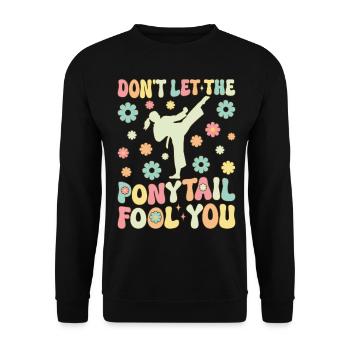 Taekwondo Girl Karate - Unisex Sweatshirt - black - Front - Alina (178cm) & Michal (187cm)