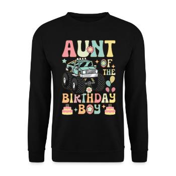 Monster Truck Lover Birthday Party - Unisex Sweatshirt - black - Front - Alina (178cm) & Michal (187cm)