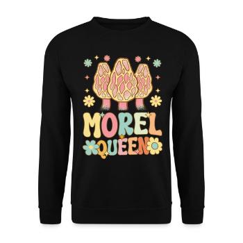 Funny Mycologist Female Mushroom Lover - Unisex Sweatshirt - black - Front - Alina (178cm) & Michal (187cm)
