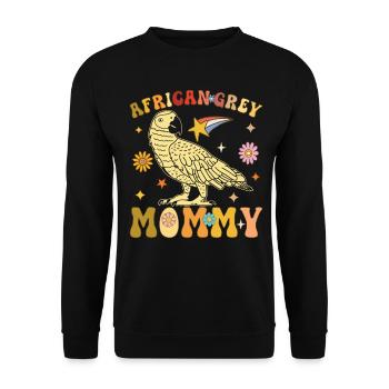 Groovy Grey Parrot Women - Unisex Sweatshirt - black - Front - Alina (178cm) & Michal (187cm)