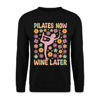 Instructeur Exercice de yoga amateur de vin - Sweat-shirt Unisexe - noir - Devant - Alina (178cm) & Michal (187cm)