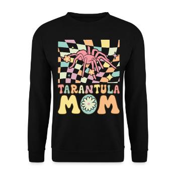 Groovy Weibchen Tarantula Lover Spinne - Unisex Pullover - Schwarz - Vorne - Alina (178cm) & Michal (187cm)
