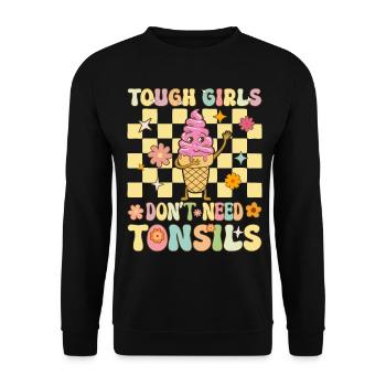 Entfernung Chirurgie Tonsillitis - Unisex Pullover - Schwarz - Vorne - Alina (178cm) & Michal (187cm)