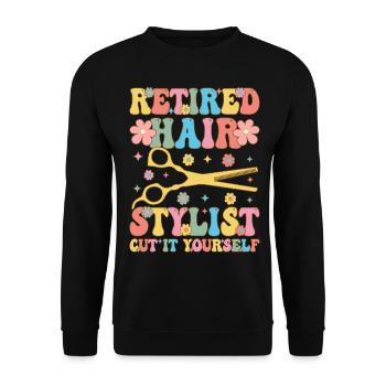 Coiffeur Groovy - Sweat-shirt Unisexe - noir - Devant - Alina (178cm) & Michal (187cm)