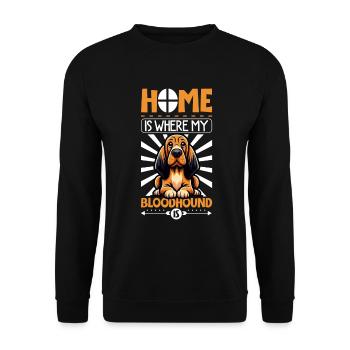 Zuhause - Bloodhound - Unisex Pullover - Schwarz - Vorne - Alina (178cm) & Michal (187cm)