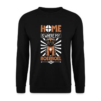 Zuhause - Boerboel - Unisex Pullover - Schwarz - Vorne - Alina (178cm) & Michal (187cm)