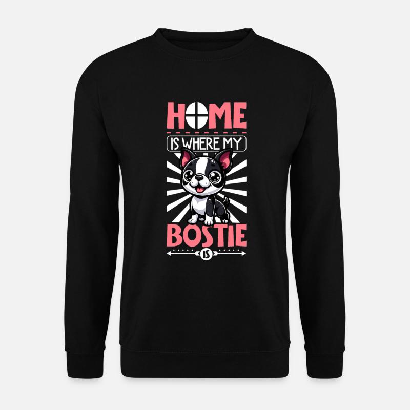 Home - Boston Terrier - Unisex Sweatshirt - black