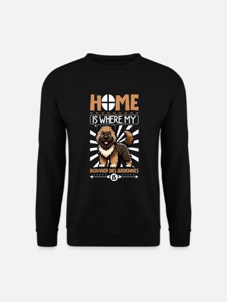 Zuhause - Bouvier des Ardennes - Unisex Pullover - Schwarz