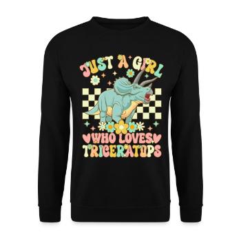 Dinosaure groovy - Sweat-shirt Unisexe - noir - Devant - Alina (178cm) & Michal (187cm)