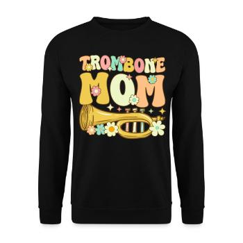Groovy Posaunenspielerin Jazzmusik - Unisex Pullover - Schwarz - Vorne - Alina (178cm) & Michal (187cm)