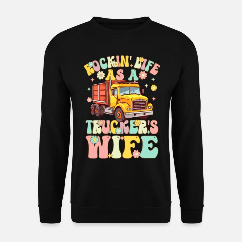 Groovy LKW-Fahrer Ehemann - Unisex Pullover - Schwarz