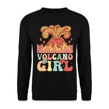Groovy Volcanoes Female Volcano Lover Geolo - Unisex Sweatshirt - black - Front - Alina (178cm) & Michal (187cm)