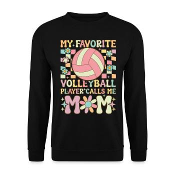 Volleyball Mom - Unisex Sweatshirt - black - Front - Alina (178cm) & Michal (187cm)