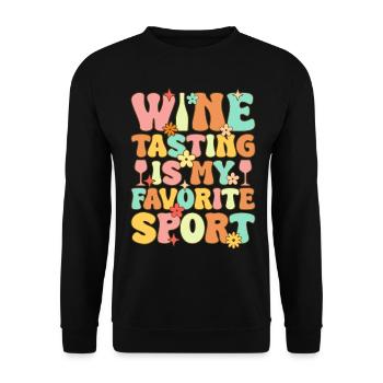 Groovy Weintrinken - Unisex Pullover - Schwarz - Vorne - Alina (178cm) & Michal (187cm)