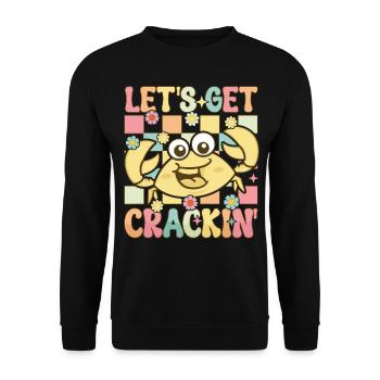 Groovy Crab Lovers Seafood Lovers - Unisex Sweatshirt - black - Front - Alina (178cm) & Michal (187cm)